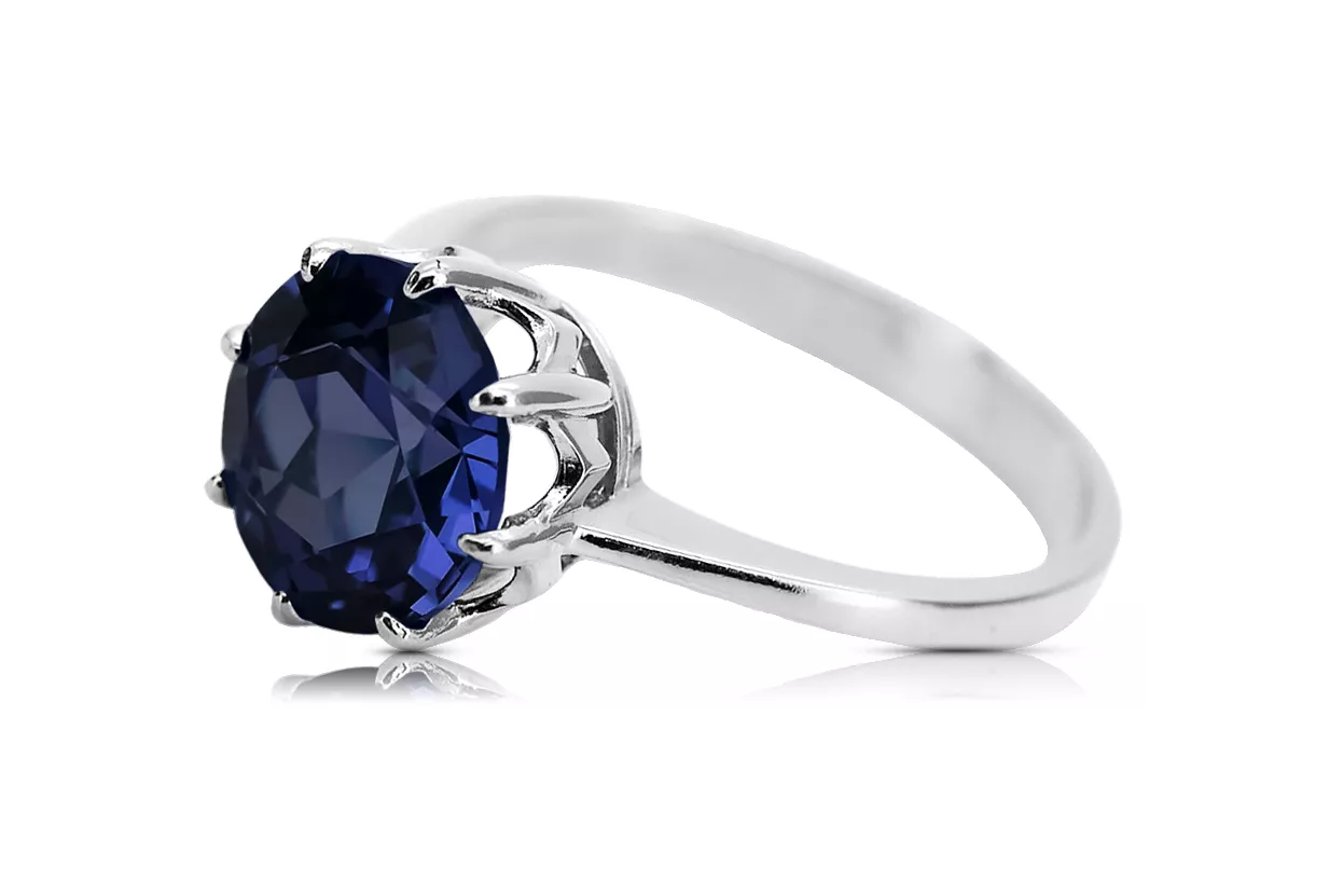 925 Silver Sapphire Vintage Ring Unikátny VRC157s